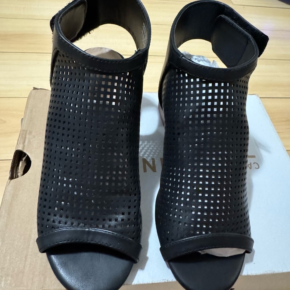 Call It Spring Black Peep-Toe Heels